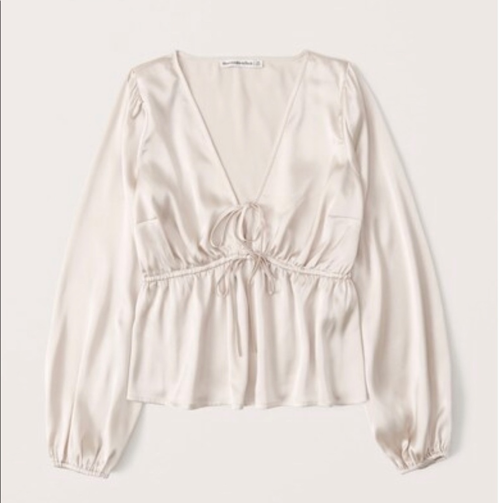 Abercrombie Long Sleeve Satin Top